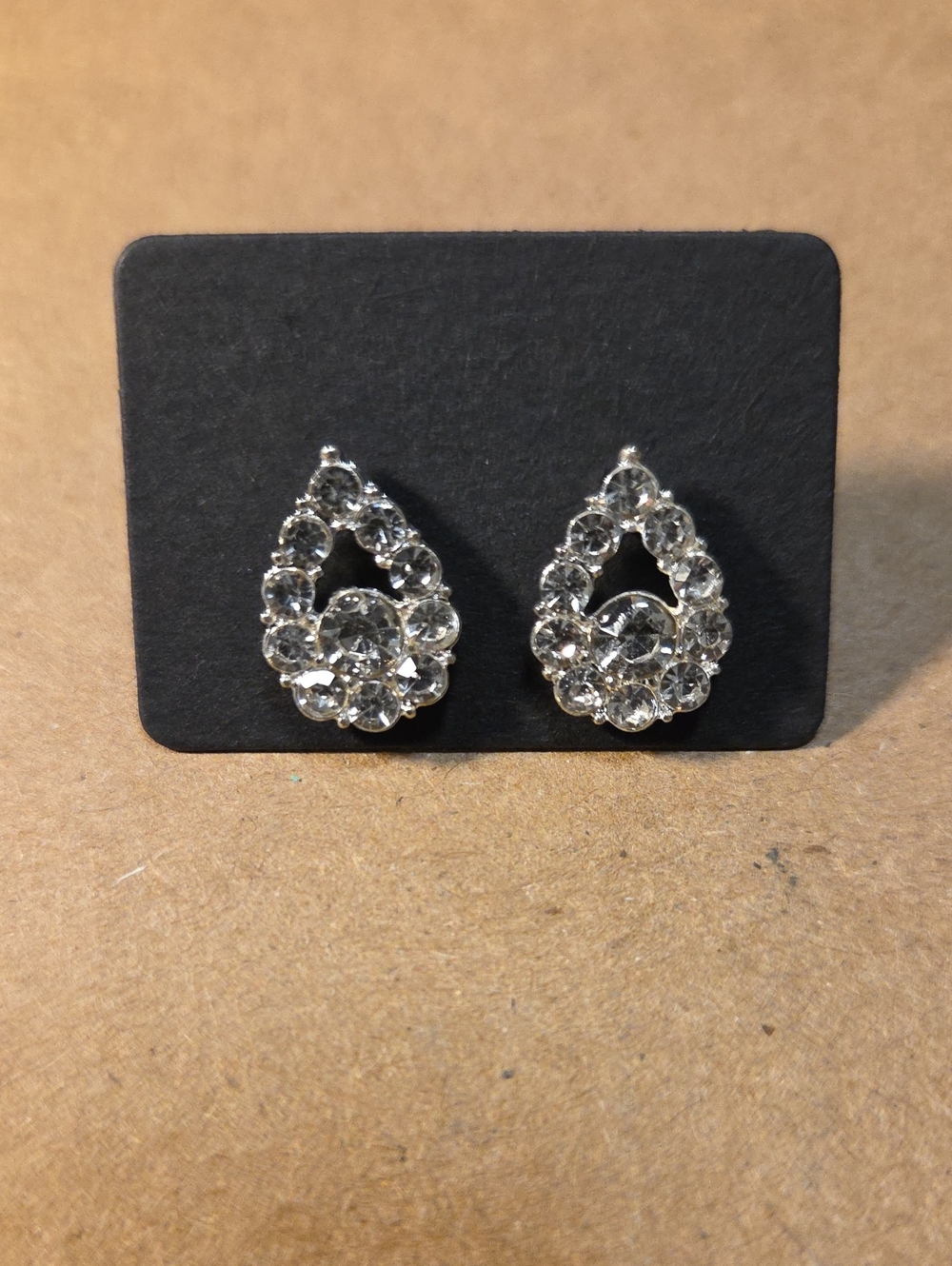 Classic Clear Crystal Teardrop Stud Earrings - Women Jewelry
